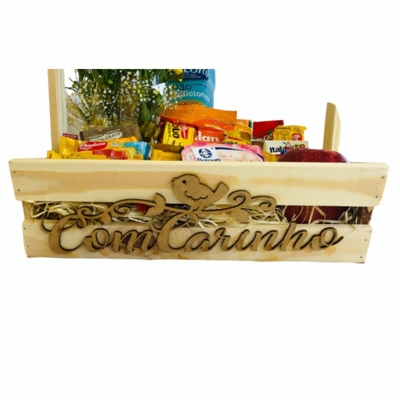 Linda Cesta De Café Com Carinho E Margarida Amarela