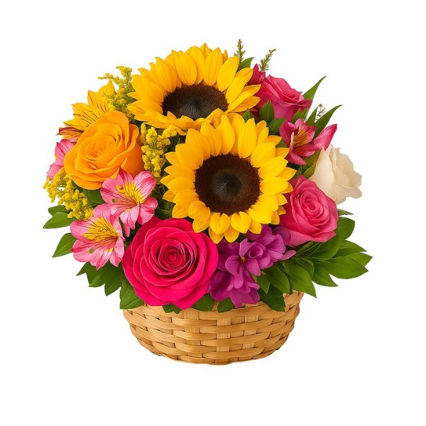 Balaio de Girassol e Flores do Campo Coloridas 